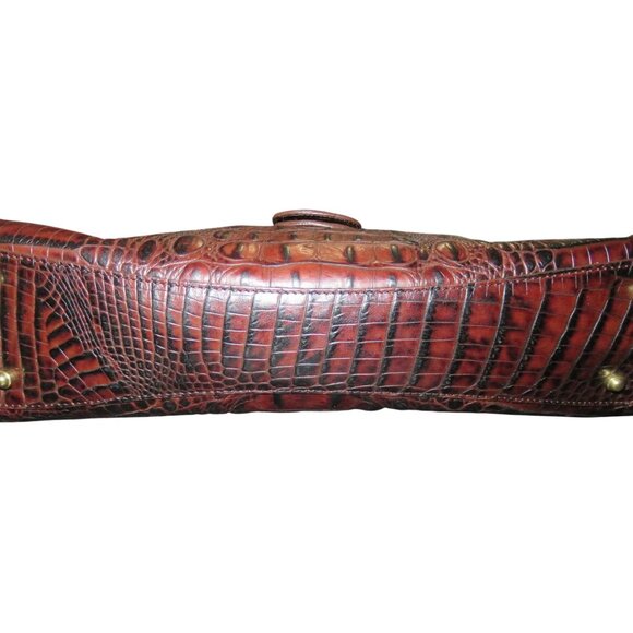 Brahmin Vintage Croc Embossed Pecan Melbourne Italian Leather Shoulder bag - Picture 10 of 14
